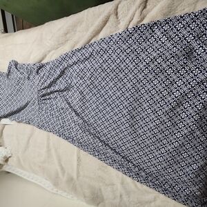 Lands' End Blue and White Maxi Dress